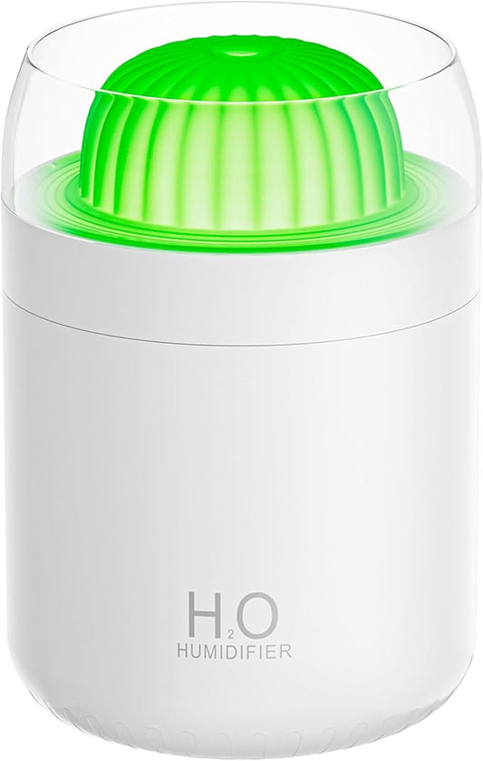 Cactus Mini Humidifier - 500ml USB Powered Portable Small Desktop Air with 2 Cool Mist Modes, 7 Color Light Whisper-Quiet Operation for Office Home Bedroom Nursery Yoga Car Travel