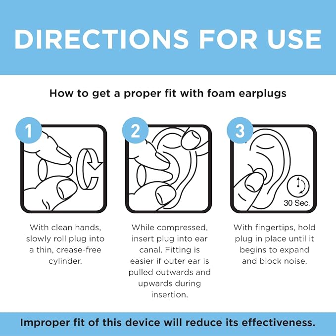 Amazon Basic Care Soft Foam Noise Cancelling Earplugs for Concerts, Hearing Protection,(50 Pairs) (Pack of 2)