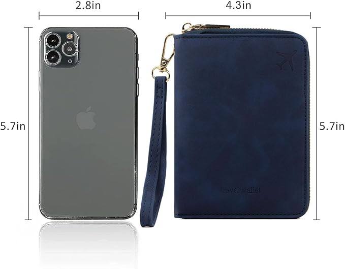 Passport Holder for Travel Women and Men RFID Passport Holder with Zipper Passport Case Passport cover Passport Wallet Travel Essentials and Accessories
