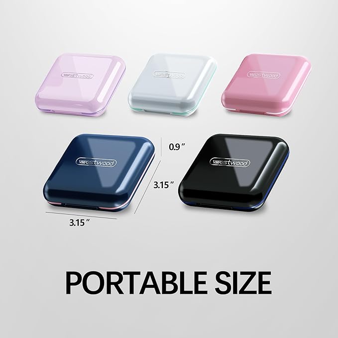 DUBSTAR Small Pill Box for Purse, Moisture Waterproof Travel Pill Case with 4 Compartments, Daily Pill Organizer for Vitamins & Medication (S-White)