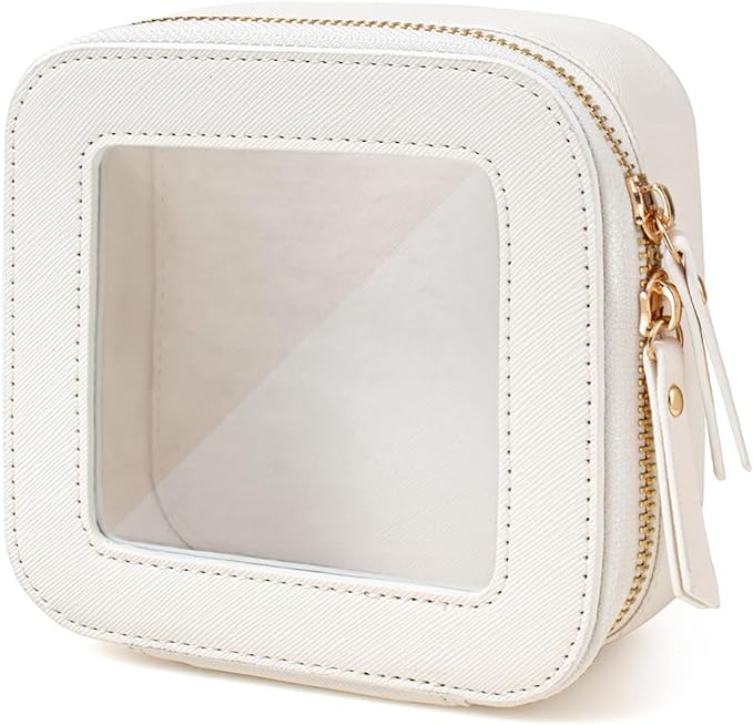 Travel Clear Makeup Bag Set, TSA Approved Cosmetic Bag Case with Zipper Portable Makeup Pouch Toiletry Bag Traveling Cosmetic Organizer Storage Bag Car Organizer Car Essentials