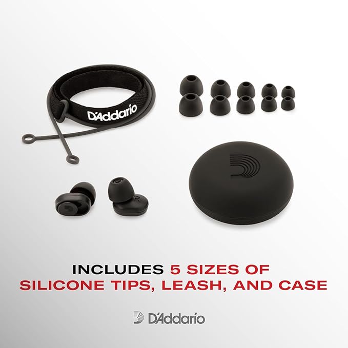 D'Addario dBud High Fidelity Earplugs with Two Volume Settings -12 dB and -24 dB - No Batteries or Charging - Concert Ear Plugs - Noise Reduction Ear Plugs for Musicians, Concerts, Festivals, Gifts