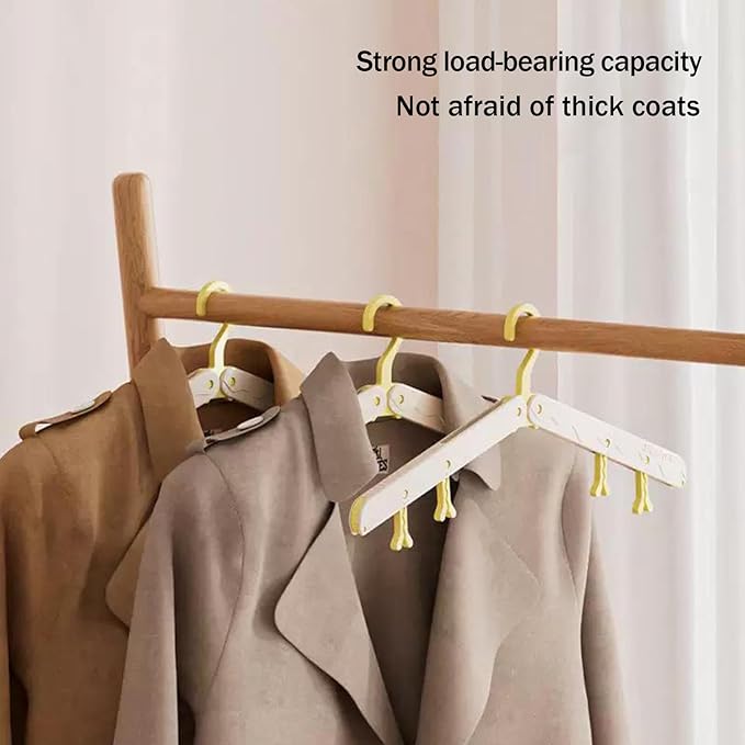 10 Pcs Modular Folding Travel Hangers (Beige/Red), MAX Space Saving Collapsible Hangers for Cruise, RV, and Luggage | Durable Two-Tone Set (Beige/Red)
