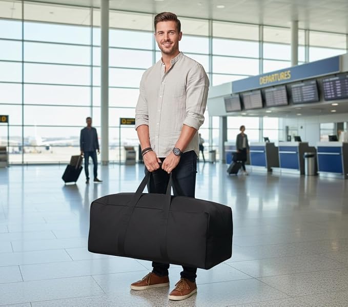 DoYiKe Extra Large Canvas Duffle Bag Heavy Duty, Camping Tent, Sports Equipment, Travel Storage