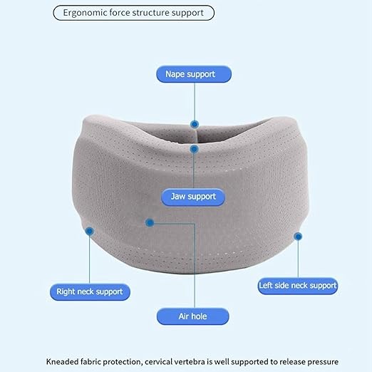 TOPINCN Soft Adjustable Neck Support Collar, Ergonomic V Shape Design Reduce Neck Pressure, Foam Cervical Collar for Sleeping and Correcting Sitting Posture