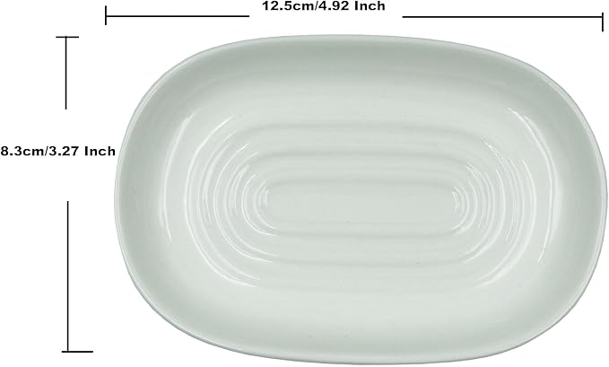 Ceramic Soap Dish,Oval Shaped Soap Holder, Sponge Holder,Jewelry Holder, for Bathroom,Kitchen Sink (White)