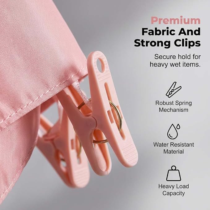 Foldable Travel Laundry Hanging Clip, 2026 New Lightweight Travel Hangers for Cruise and Hotel, Portable Folding Clothes Hanger with 6 Clips for Swimsuits Underwear Socks 3 Pack