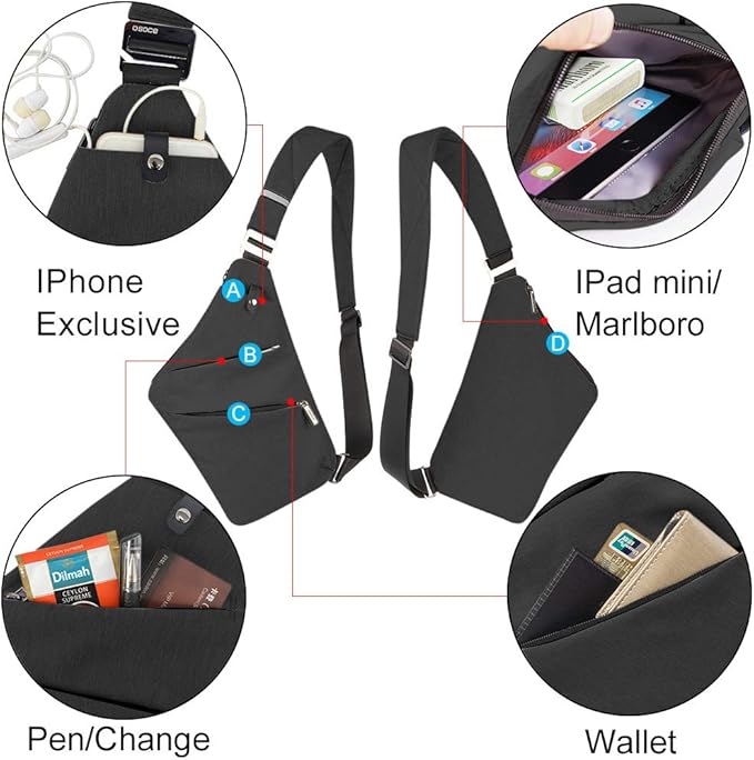 OSOCE Sling Bag for men, Anti Theft Crossbody bags for women | Water Resistant
