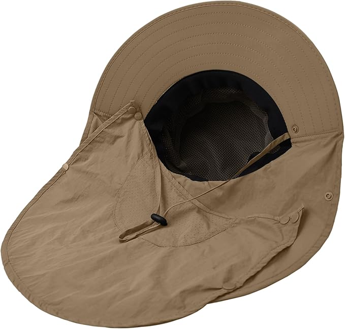 Sun Hat for Men Women with Neck Flap,UPF 50+ UV Protective Hiking Fishing Hats,Wide Brim Sun Hat for Women&Men
