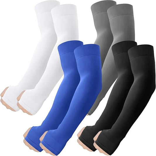 ROXUN Arm Sleeves with Thumb Hole, Cooling UV Sun Protection Compression Tattoo Cover Up for Men/Women