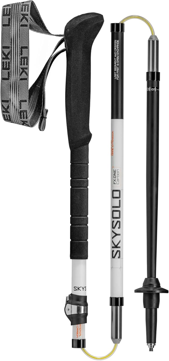 LEKI Skysolo FX.One Carbon Trekking Poles - Foldable Ultralight Walking Poles for Thru-Hiking, Fast-Packing, & Mountaineering