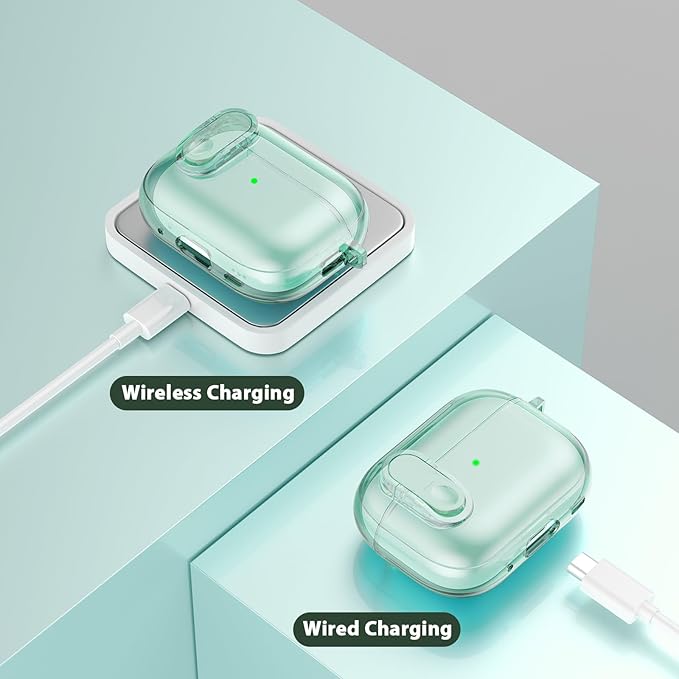 Case for Apple Airpods iPods Pro 3 Cases Cover Clear 2025 Cute Women, VISOOM Cute Air Pods Pro3 Case Clear Transparent Airpods iPods Pro 3rd Gen Protective Cases with Keychain/Lock/Cleaning Kit