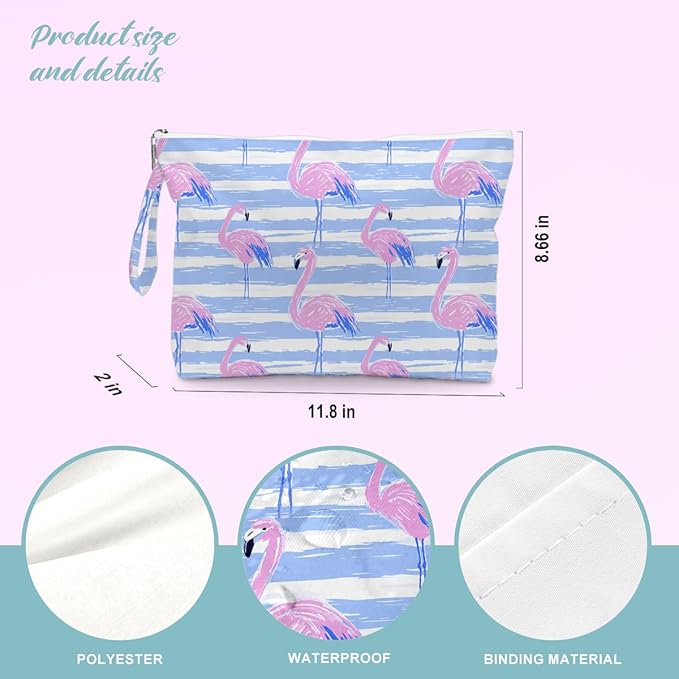 BELLOWDEER Beach Bags for Women, Wet Bag Cosmetic Bag for Beach Toiletries, Summer Travel Essentials, Gifts for Women