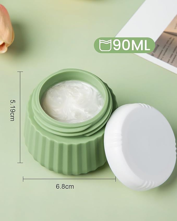 Mrsdry Travel Containers for Toiletries 4 Pack, TSA Approved Travel Size Toiletries, With Clear Bag Leak Proof Silicone Jars, Creams Jars Carrying Small Items