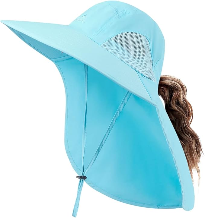 Outdoor Sun Hat for Men with 50+ UPF Protection Safari Cap Wide Brim Fishing Hat with Neck Flap, for Dad…