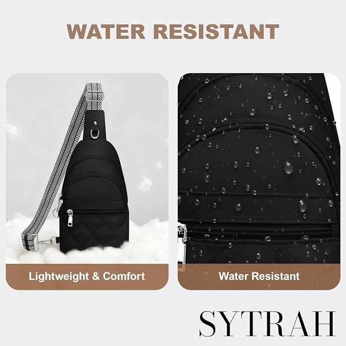 SYTRAH Sling Bag for Women, Anti-Theft RFID Crossbody Bag Nylon Sling Purse for Travel, Puffy Small backpack