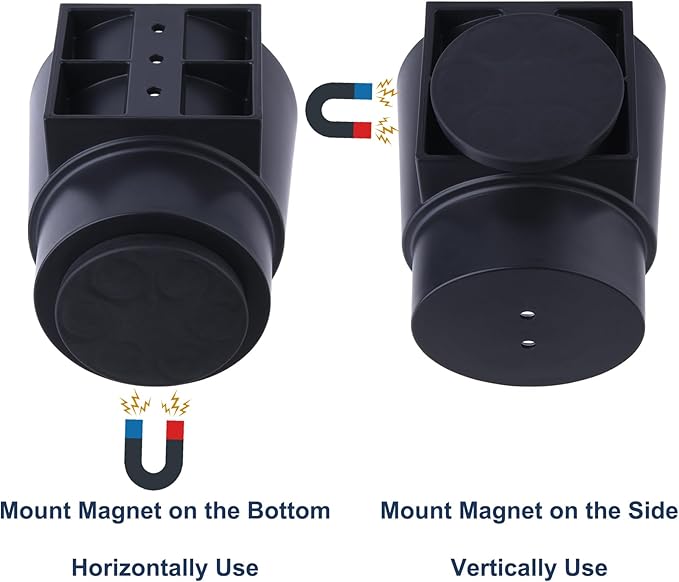 Universal Magnetic Cup Holder, Heavy Duty Plastic Drink Holder, Magnet Cup Holder for Bus Tractor Van RV, Vertical or Horizontal Mount, Fits Most Cups, Bottles, Cans, Tumblers, Black 2 Pack
