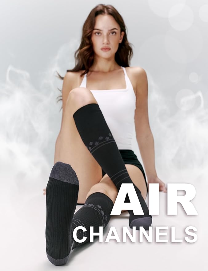 FITRELL 3 Pairs Compression Socks for Women and Men 20-30mmHg-Circulation Support Socks