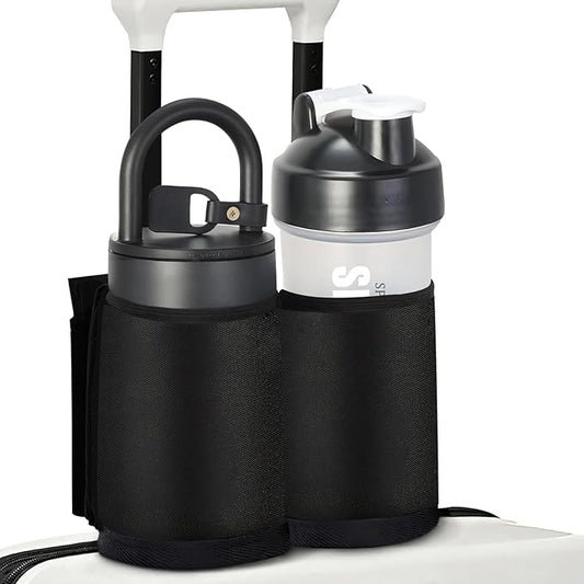 Luggage Travel Cup Holder for Suitcases Free Hands, Travel Accessories, Carry on Beverage Cup Holder Attachment, Luggage Cup Caddy Gifts for Flight Attendants, Business, Travelers, Black