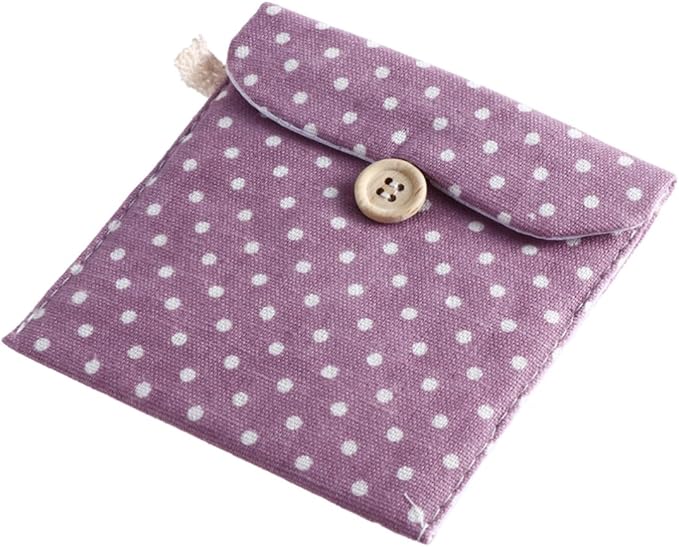 Women Sanitary Napkin Organizer Polka Dot Menstrual Pouch Portable Pad Holder Small Travel Toiletry Bag for Bathroom and Everyday Use