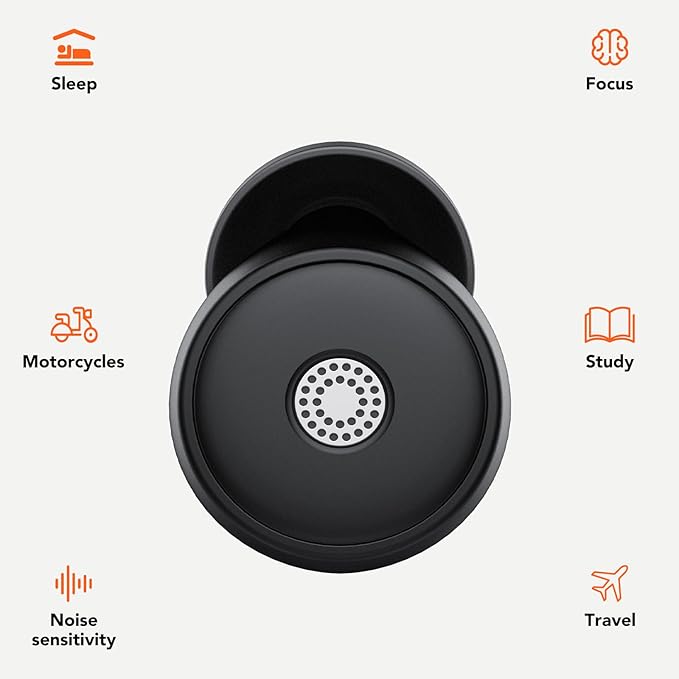 Ear Plugs for Sleeping Noise Cancelling, 45dB Soft Earplugs for Concert, Reusable Ear Plugs for Noise Reduction with Case & 8 Eartips, for Sleeping, Concert, Working, Studying, Traveling (Deep Black)