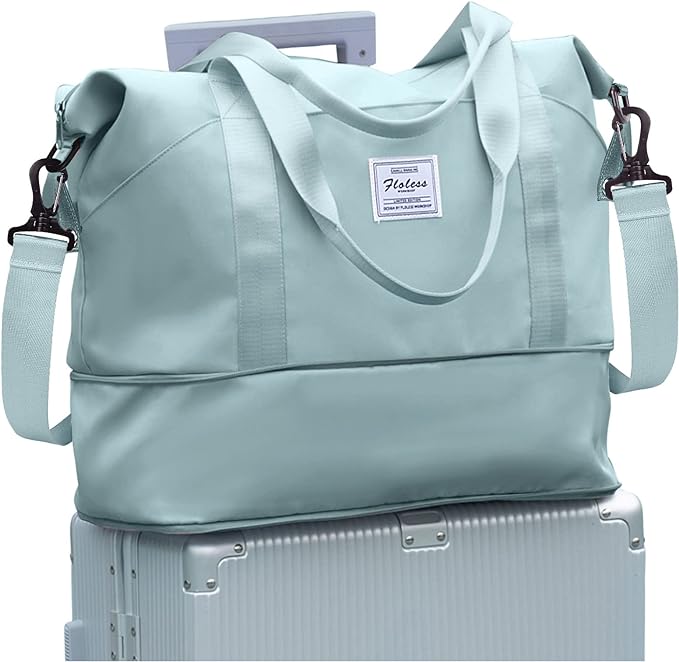 Travel Duffel Bag, Sports Tote Gym Bag, Shoulder Weekender Overnight Bag for Women