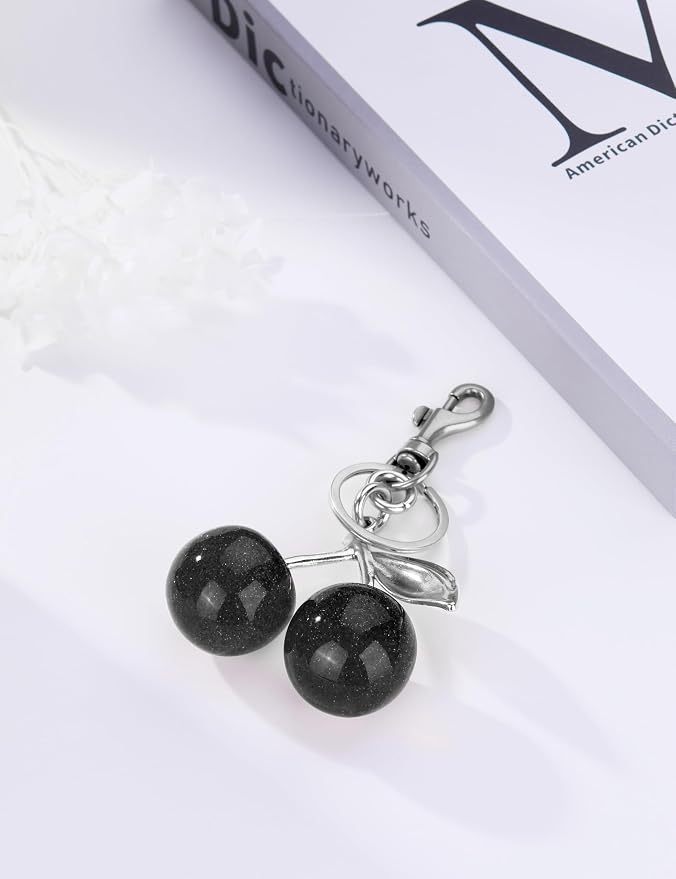 OVRUNS Cherry Bag Charm Cute Cherry Accessories Sparkling Purse Charms for Women