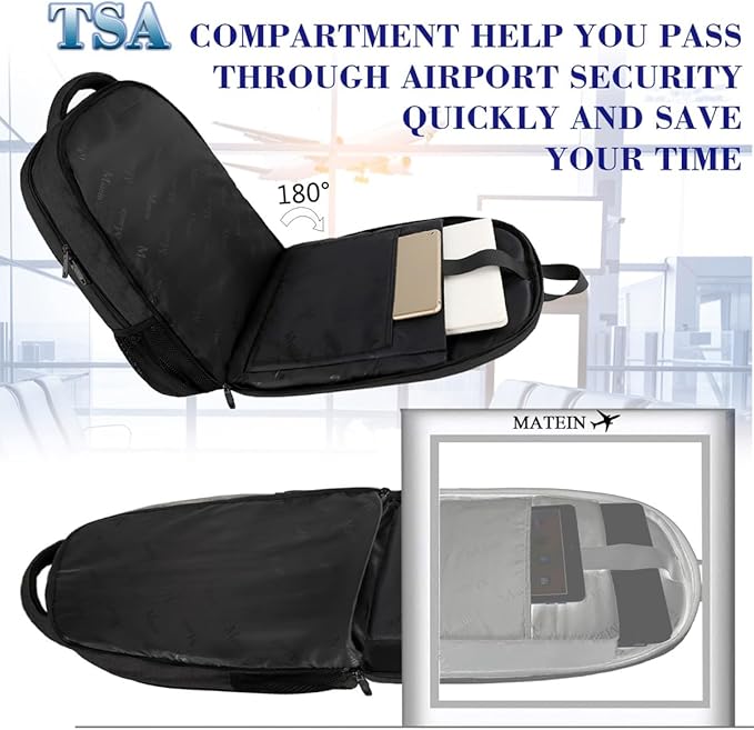 MATEIN Extra Large Travel Backpack, TSA Friendly 18.4 Inch Laptop Backpack, Anti Theft Flight Approved Business Work College Computer Backpack Big Bag for Women Men, Black