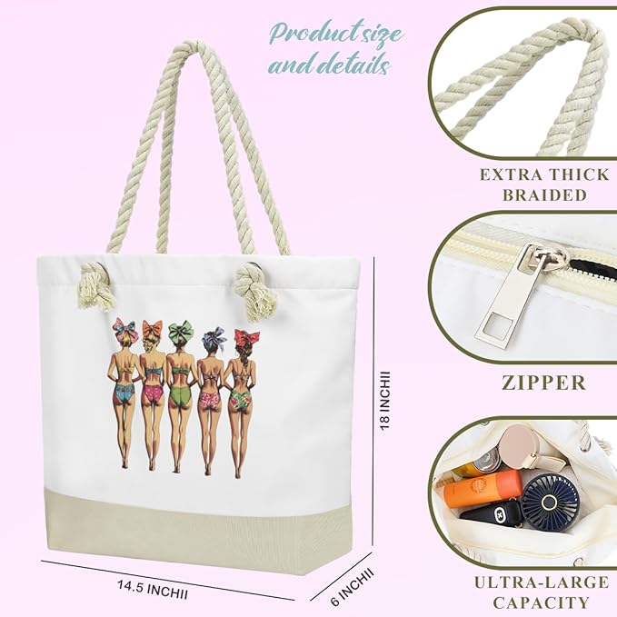 BELLOWDEER Beach Bags for Women, Wet Bag Cosmetic Bag for Beach Toiletries, Summer Travel Essentials, Gifts for Women