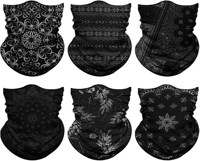 Neck Gaiter for Men Women Headwear Bandana Head Wrap Face Scarf Mask Cover Warmer Balaclava-Seamless & Versatile