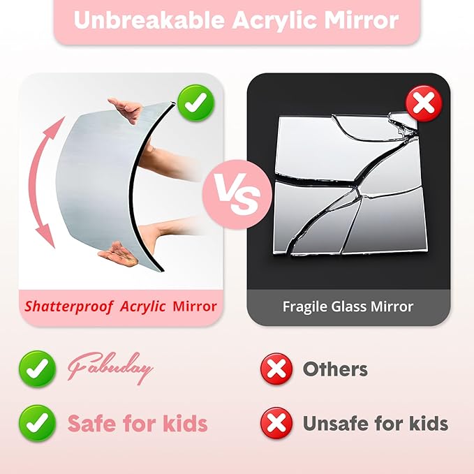 Fabuday Lighted Hanging Mirror for Dance Backstage - Rechargeable Folding LED Full Length Mirror with Lights for Dancers, Portable Foldable Travel Body Mirrors, Brightness Adjustable, Pink