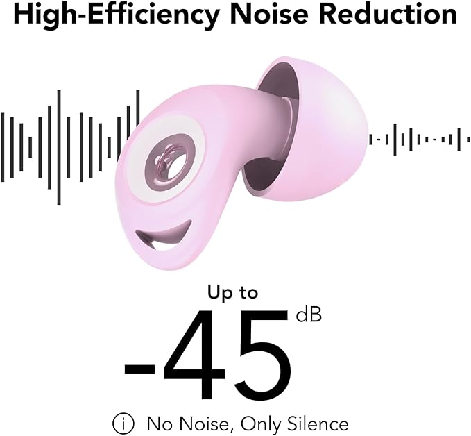 Ear Plugs for Sleeping,Noise Cancelling Silicone Earplugs for Noise Reduction & Snoring, Concerts,45 dB,Ear plugs for Sleep, Soft Earplugs Reusable Concert Ear Plug,Hearing Protection with 8 Earpieces