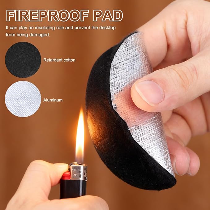 Zerodeko Fireproof Insulation Mat 3.34 Inch Round Heat-Resistant Cotton Pads for Incense Burner Cone Holder Ash Catcher 8-Pack