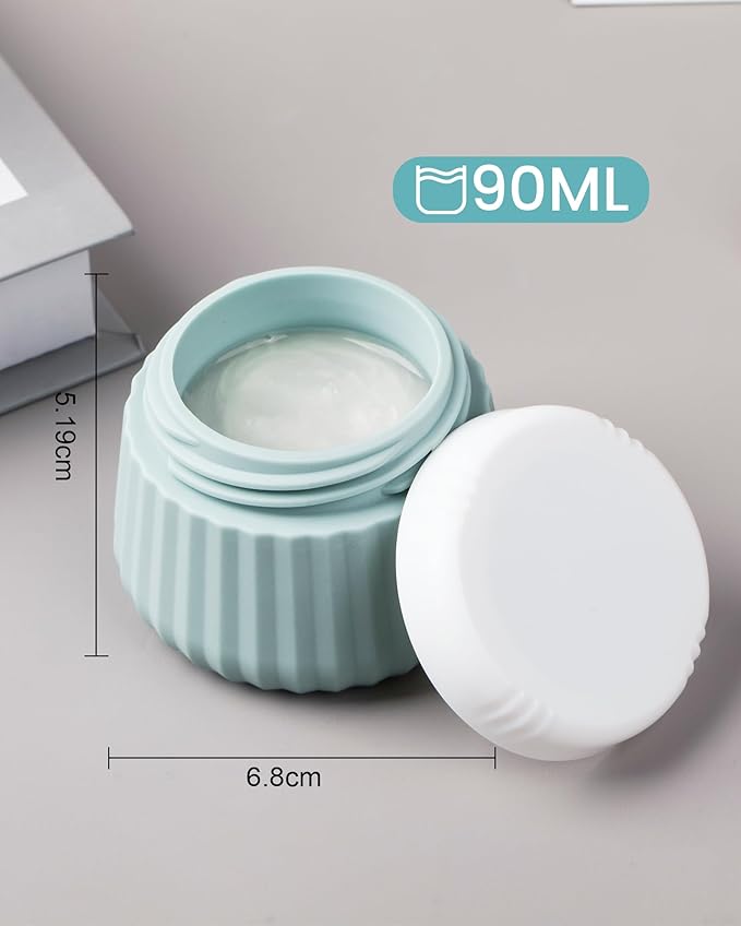 Mrsdry Travel Containers for Toiletries 4 Pack, TSA Approved Travel Size Toiletries, Travel Size Containers, With Clear Bag Leak Proof Silicone Jars, Travel Essentials Creams Jars Carrying Small Items