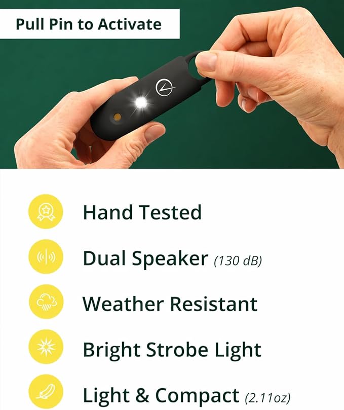 Vantamo Personal Alarm for Self Defense with Low Battery Notice, Strobe Light & Extra Loud 130 dB Double Speakers Safety Keychain Set for Women, Rechargeable Panic Button for Womens Self Defense