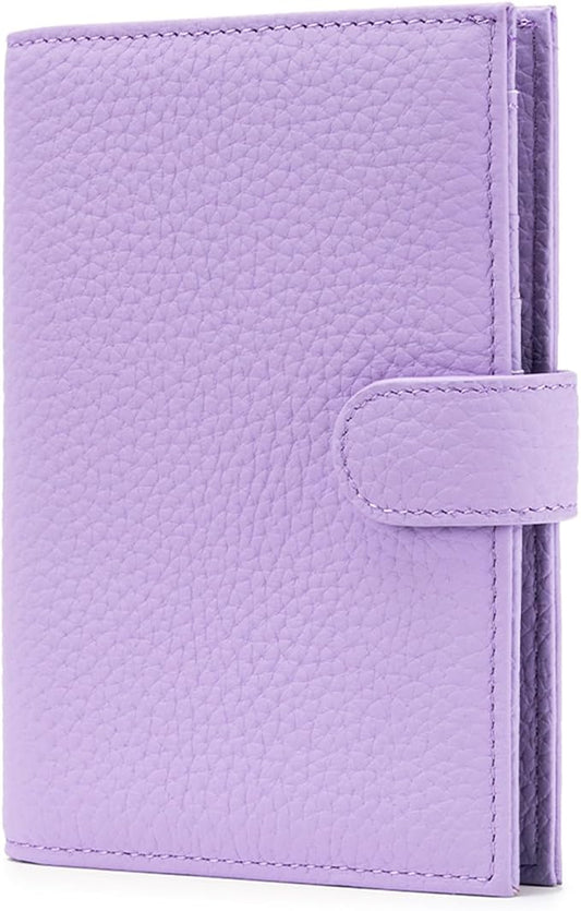 Karmiir RFID Passport Holder Travel Wallet for Women, Leather Passport Cover Wallet with Card Holders SIM Slots,Zippered Coins Pocket and Cash Slot Slim Compact Travel Wallet (Taro Purple)
