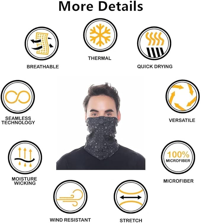 VANCROWN Headband Neck Gaiter Head Wrap Headwear Face Mask Magic Scarf Bandana for Men and Women