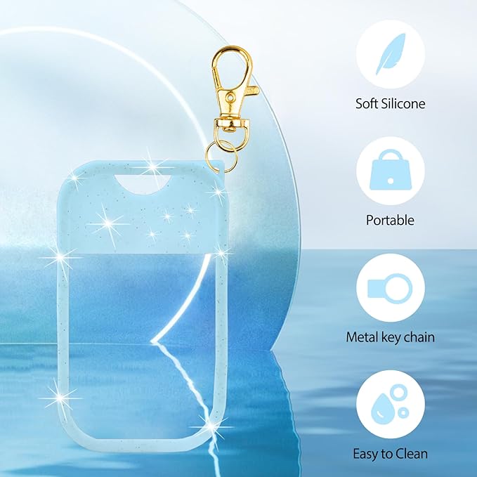 VANEST Silicone Case Compatible with Touchland Hand Sanitizer Spray, Protective Case with Keychain for Spray 1 fl oz