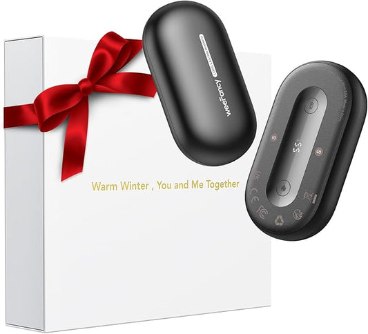 Hand Warmers Rechargeable 2 Pack, Magnetic Alloy Handwarmer 7000 mAh Reusable, Instant Heating UP to 131°F, 15 Hours Long Lasting Palm Pocket Heater, Gifts Packing for Skiing,Hunting,Camping,Golf