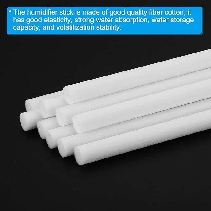 PATIKIL Humidifier Cotton Filter Sticks, 10 Pcs Refill Sticks Filter Wicks Replacement for USB Mini Humidifiers Portable Diffuser (5.31'' x 0.31''), White