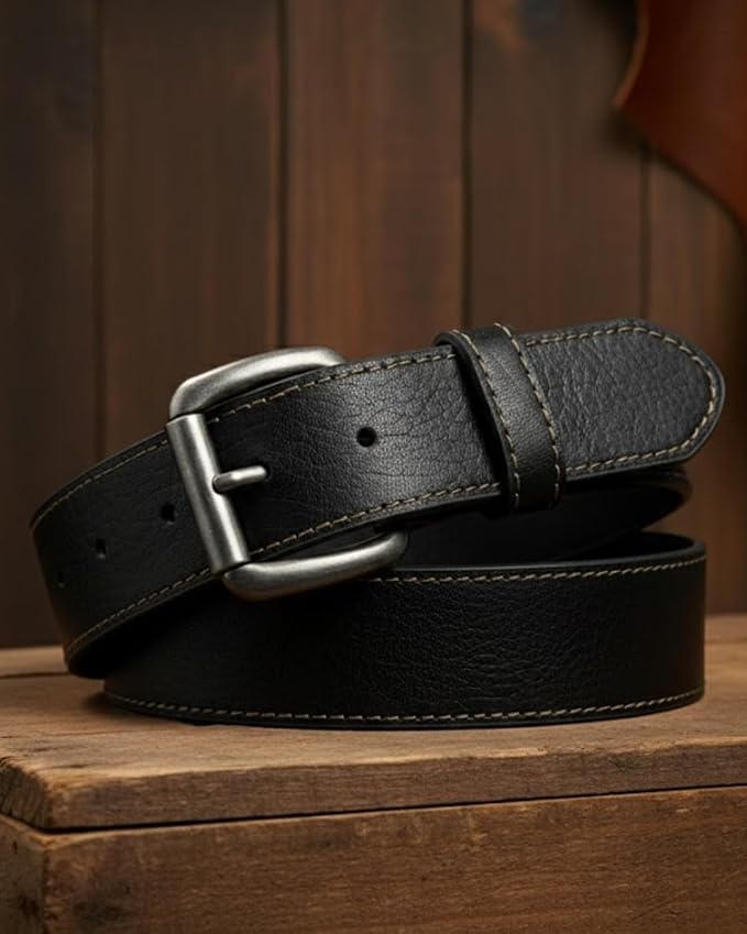 First Mfg Co - Mens Premium Leather Belt With Removable Buckle And Hidden Zipper Money Belt Daily Wear For Pants Perfect Fit