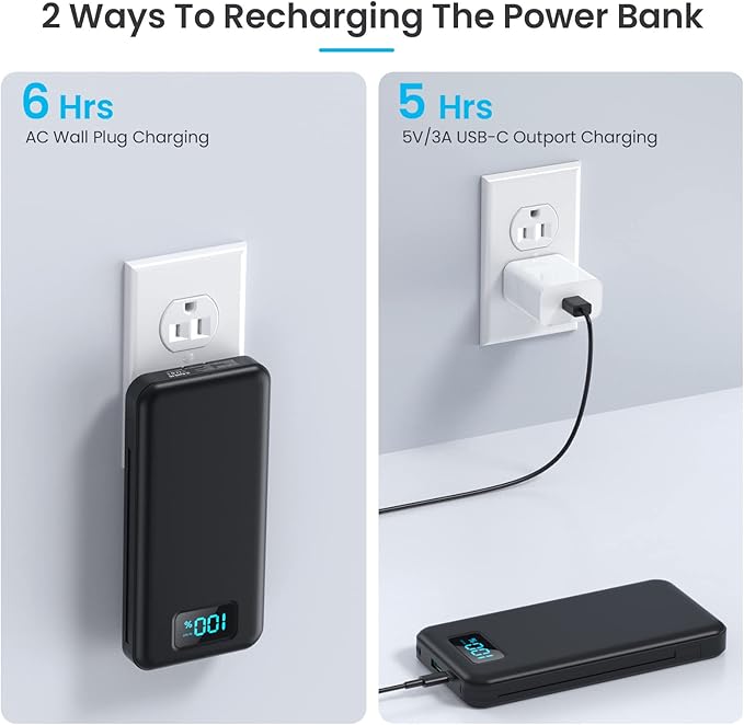 Portable Charger for iPhone with Built-in Cables and Wall Plug,Upgraded 13800mAh Fast Charging USB C Power Bank,4 Outputs Slim Travel Essential Battery Pack for iPhone 17/16/15/14/13,Galaxy,Android
