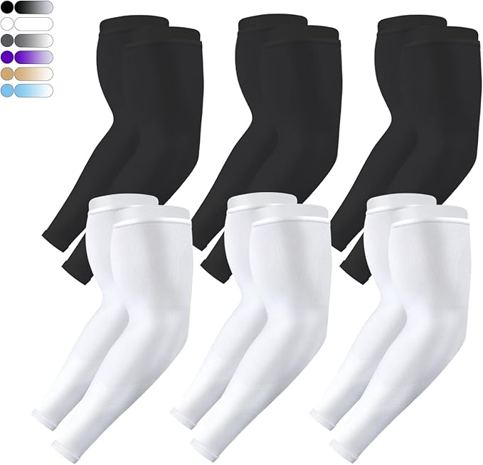 4-Pairs Arm Sleeves for Men and Women - Tattoo Cover Up - Cooling Sports Sleeve for Basketball Golf Football