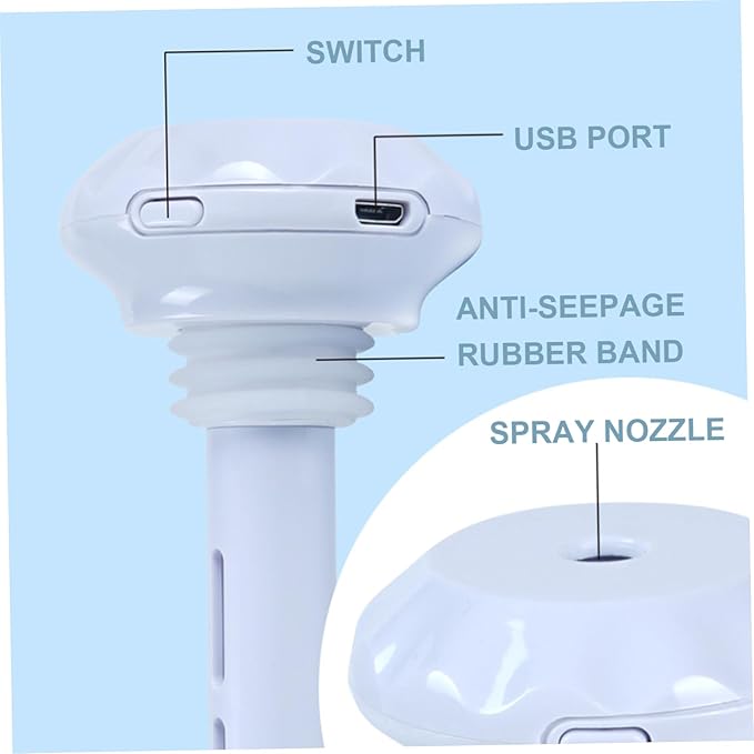 Portable Humidifiers for Travel, USB Mini Humidifier Fits Any Water Bottle or Cup Ultra Quiet Adjustable Cool Mist Personal Humidifier with Night Light