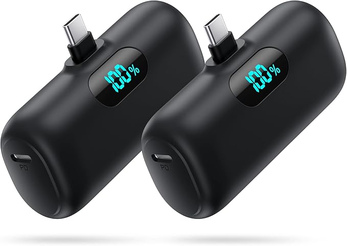 [2 Pack]Portable Charger Power Bank for iPhone 17/16/15,Mini USB C Portable Power Bank 5500mAh Fast Charging Battery Pack Travel Essentials for iPhone 15/16/17 Plus/17 Pro/17 Pro Max,Samsung Android