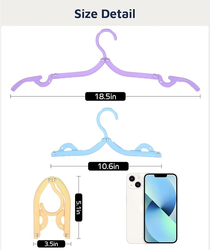 50 Pcs Travel Hangers, Cruise Ship Essentials Foldable Hangers Plastic Travel Essentials, Portable Cruises Must Haves 2026 for Skirt, Suitcase, RV Camping Airplane Europe Vacation Essential