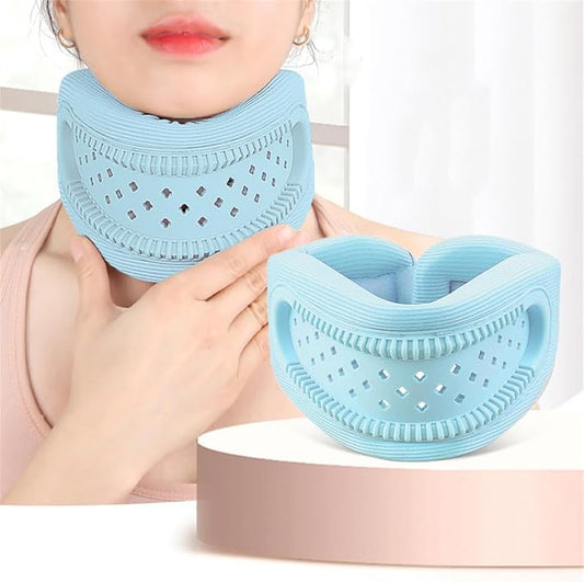 Neck Brace for Neck Support and Pain Relief, Silicone Foam Cervical Collar Wrap Keep Vertebrae Stable for Relief of Cervical Spine Pressure (Blue)