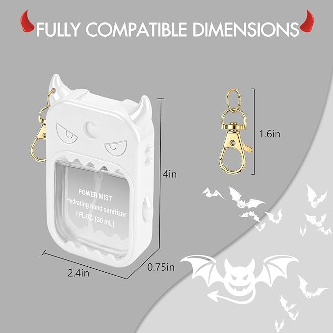 JAMIEWIN Spray Hand Sanitizer Silicone Case Compatible with Touchland Hand Sanitizer 1 FL OZ Holder Accessory with Keychain