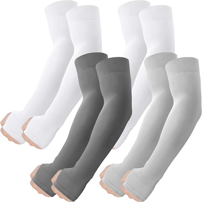 ROXUN Arm Sleeves with Thumb Hole, Cooling UV Sun Protection Compression Tattoo Cover Up for Men/Women