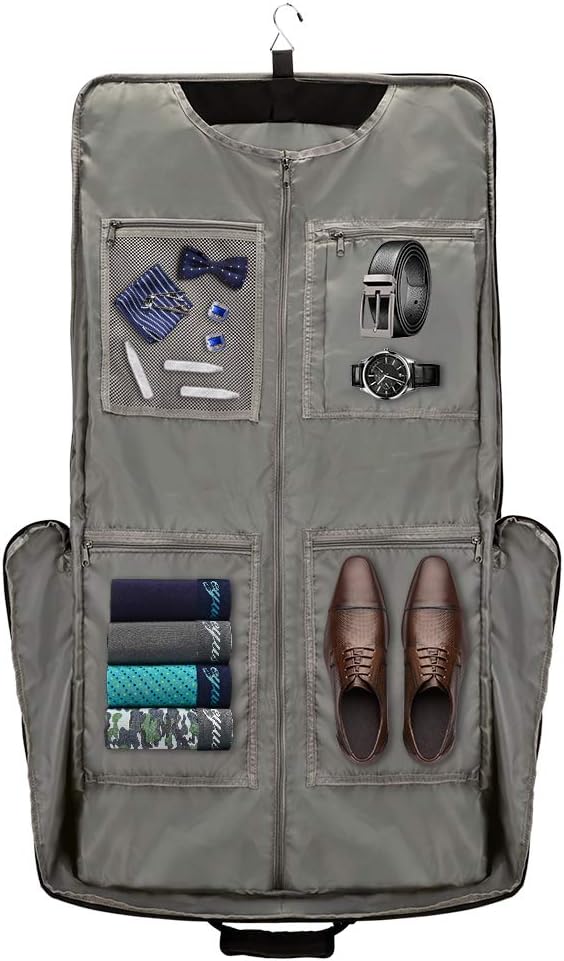 Modoker Carry On Garment Bags for Travel Hanging Clothes Suit Bag Luggage Organizer, Foldable Suit Carrier Gift for Men Women